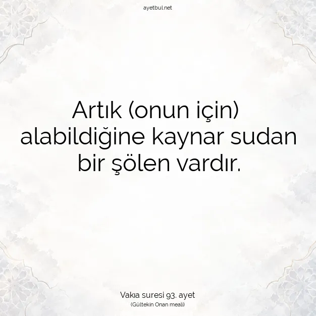Ayetbul | Kuran Mealleri | Quran | Vakıa suresi 93. ayet