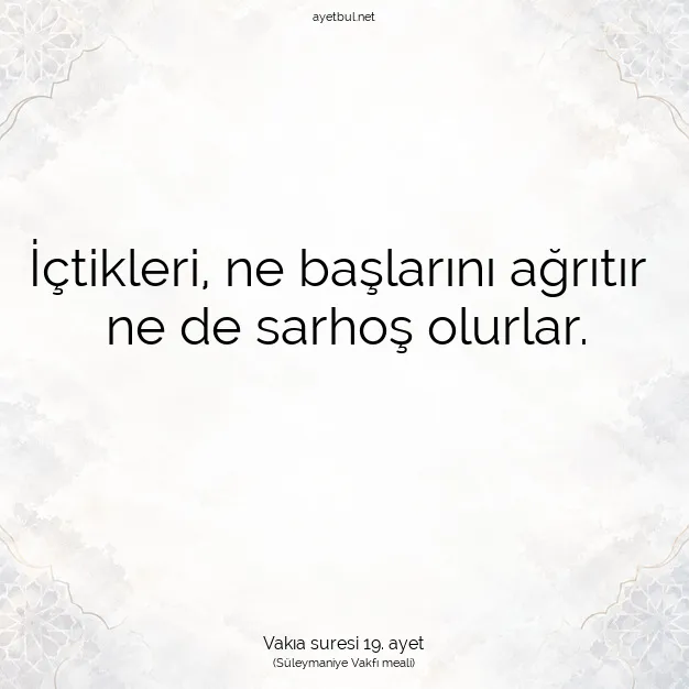 Ayetbul | Kuran Mealleri | Quran | Vakıa suresi 19. ayet