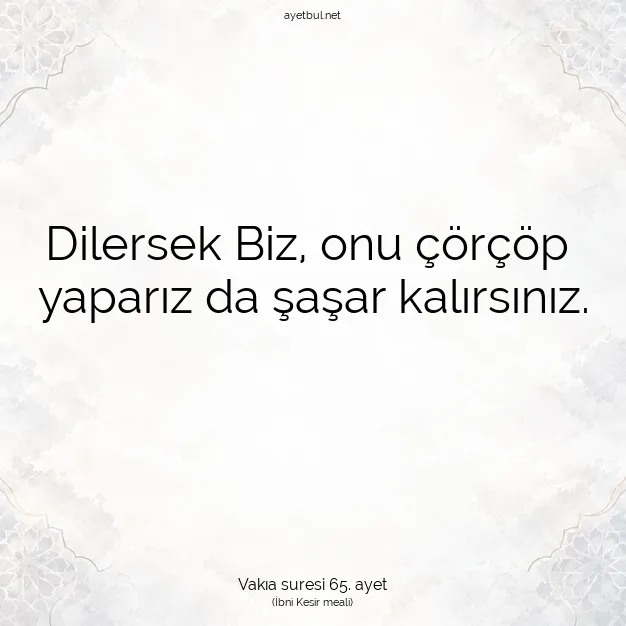 Ayetbul | Kuran Mealleri | Quran | Vakıa suresi 65. ayet
