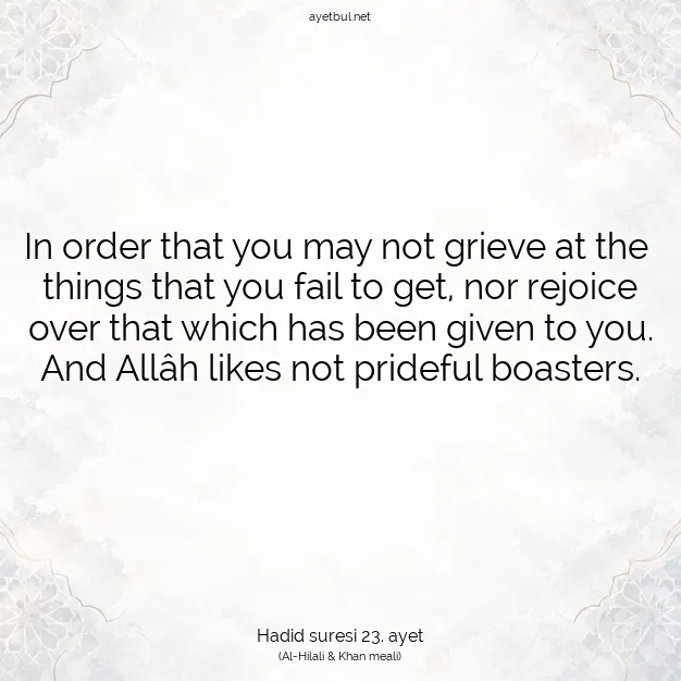 Ayetbul | Kuran Mealleri | Quran | Hadid suresi 23. ayet