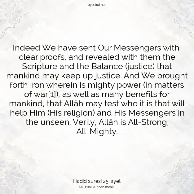 Ayetbul | Kuran Mealleri | Quran | Hadid suresi 25. ayet