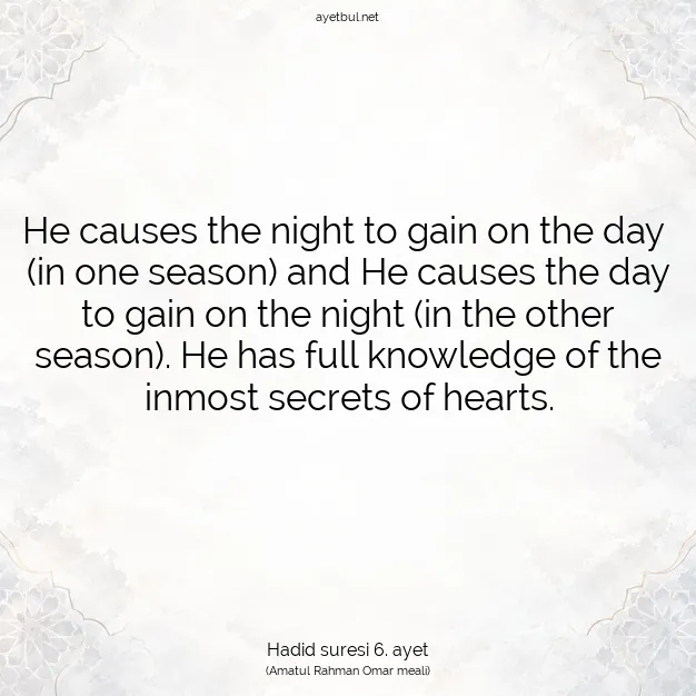 Ayetbul | Kuran Mealleri | Quran | Hadid suresi 6. ayet