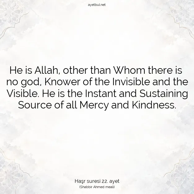 Ayetbul | Kuran Mealleri | Quran | Haşr suresi 22. ayet