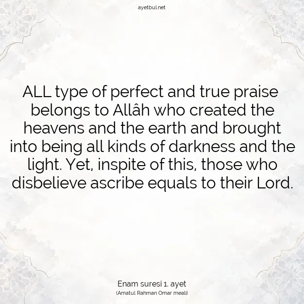 Ayetbul | Kuran Mealleri | Quran | Enam suresi 1. ayet