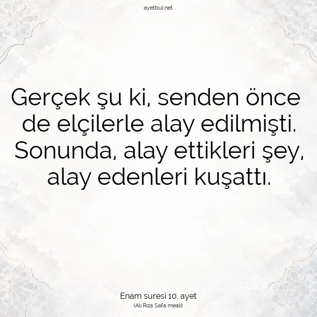 Ayetbul | Kuran Mealleri | Quran | Enam suresi 10. ayet