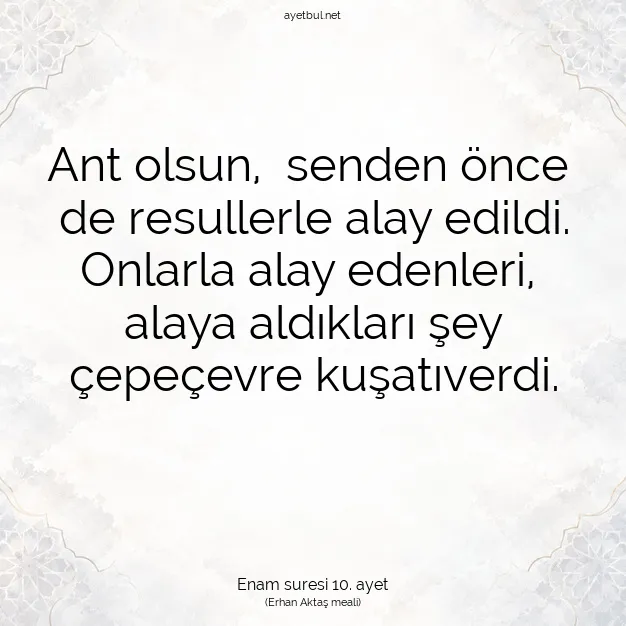 Ayetbul | Kuran Mealleri | Quran | Enam suresi 10. ayet