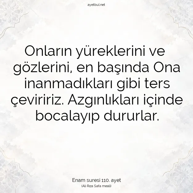 Ayetbul | Kuran Mealleri | Quran | Enam suresi 110. ayet