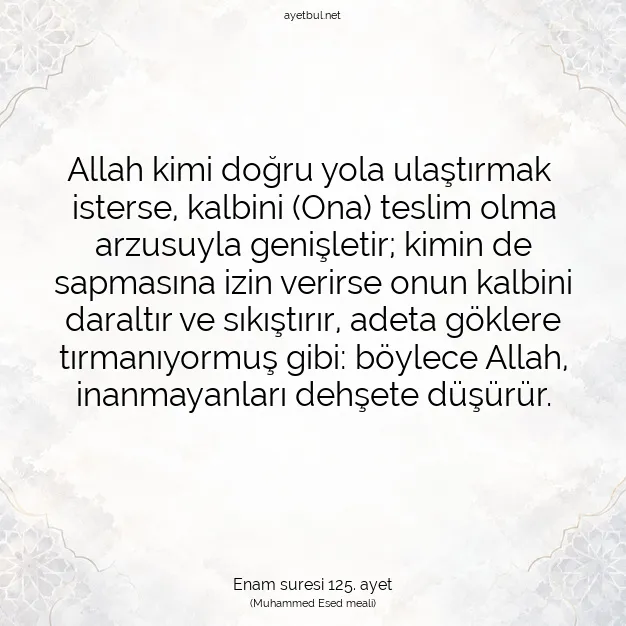 Ayetbul | Kuran Mealleri | Quran | Enam suresi 125. ayet