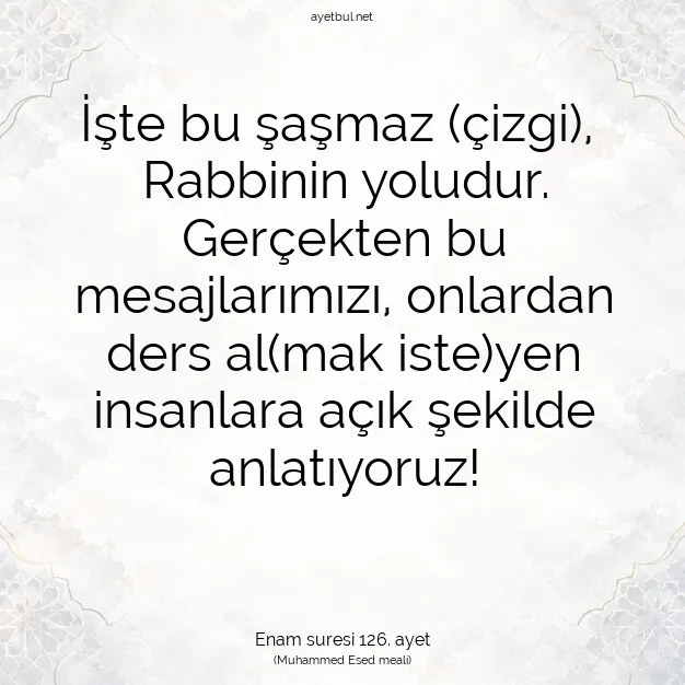 Ayetbul | Kuran Mealleri | Quran | Enam suresi 126. ayet