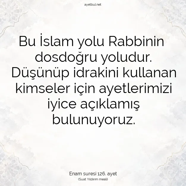 Ayetbul | Kuran Mealleri | Quran | Enam suresi 126. ayet