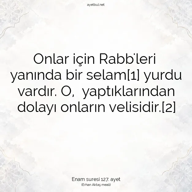Ayetbul | Kuran Mealleri | Quran | Enam suresi 127. ayet