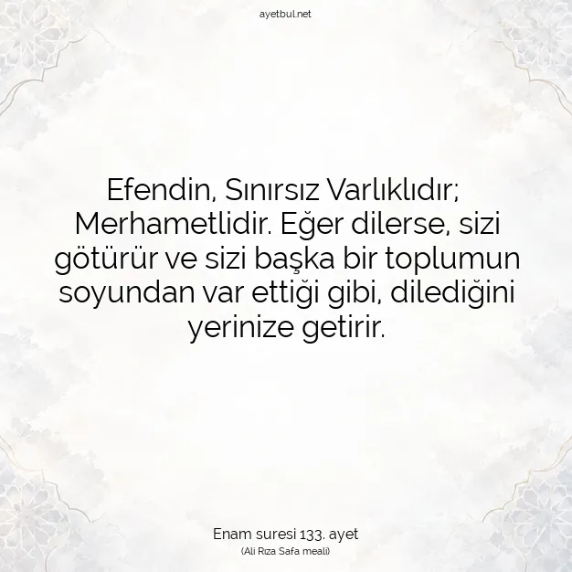 Ayetbul | Kuran Mealleri | Quran | Enam suresi 133. ayet
