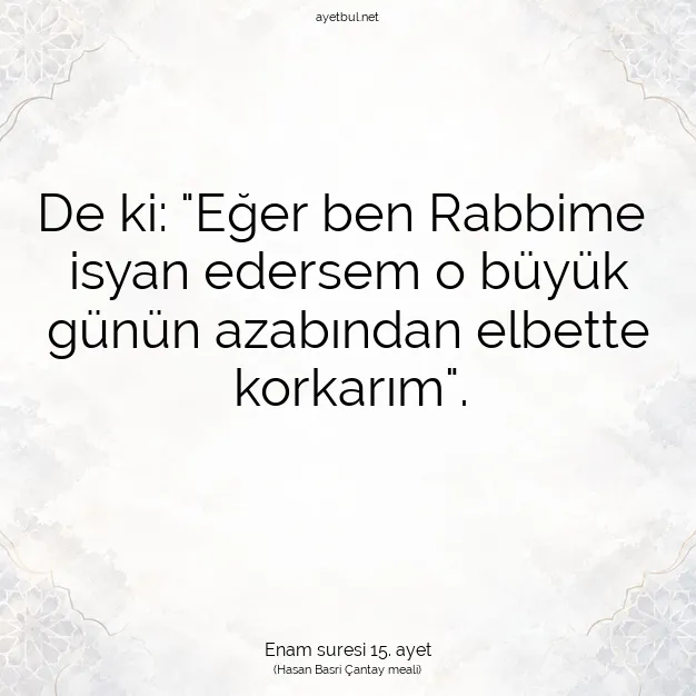 Ayetbul | Kuran Mealleri | Quran | Enam suresi 15. ayet