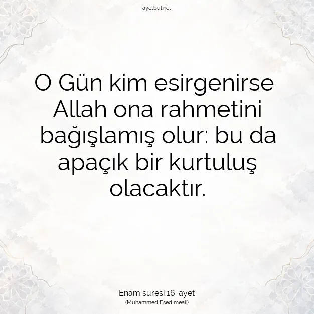 Ayetbul | Kuran Mealleri | Quran | Enam suresi 16. ayet