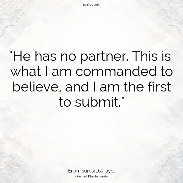 Ayetbul | Kuran Mealleri | Quran | Enam suresi 163. ayet