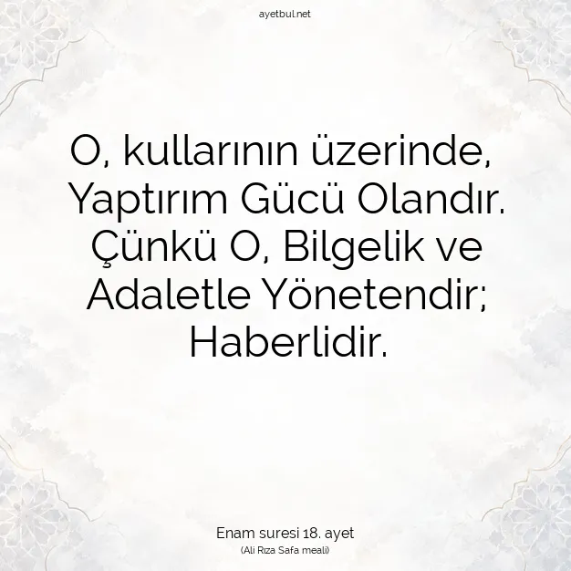 Ayetbul | Kuran Mealleri | Quran | Enam suresi 18. ayet