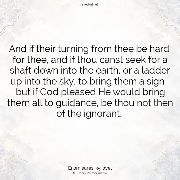 Ayetbul | Kuran Mealleri | Quran | Enam suresi 35. ayet