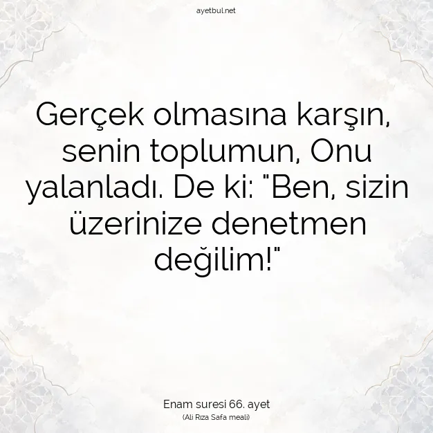 Ayetbul | Kuran Mealleri | Quran | Enam suresi 66. ayet