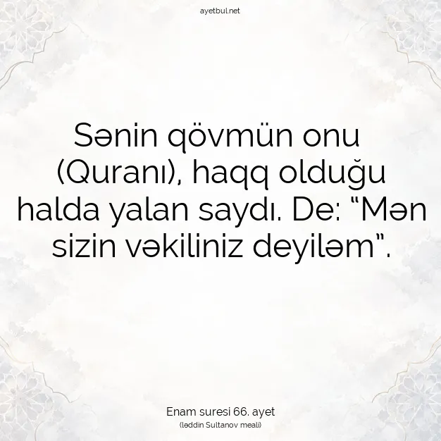 Ayetbul | Kuran Mealleri | Quran | Enam suresi 66. ayet