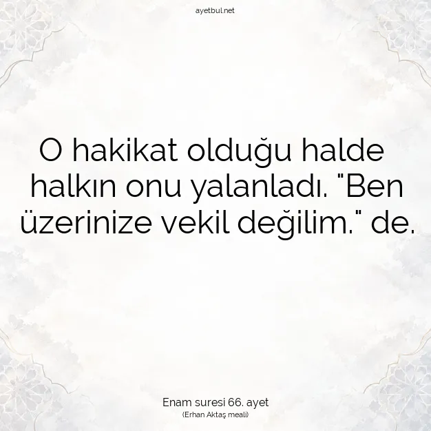 Ayetbul | Kuran Mealleri | Quran | Enam suresi 66. ayet