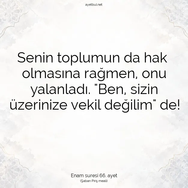 Ayetbul | Kuran Mealleri | Quran | Enam suresi 66. ayet