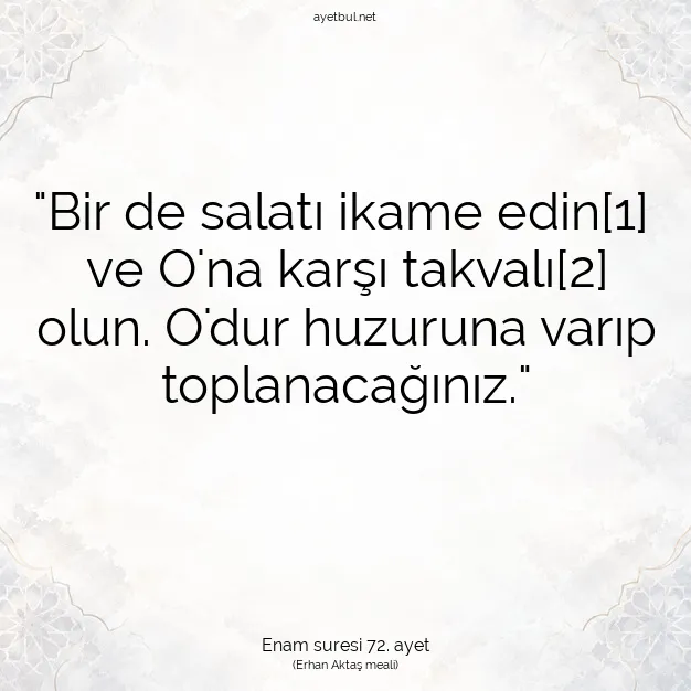 Ayetbul | Kuran Mealleri | Quran | Enam suresi 72. ayet
