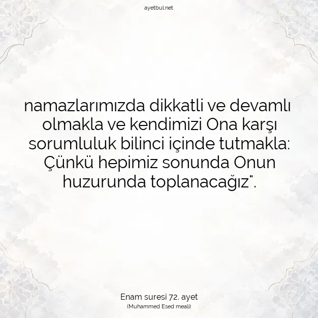 Ayetbul | Kuran Mealleri | Quran | Enam suresi 72. ayet