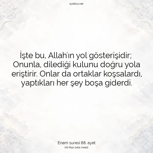 Ayetbul | Kuran Mealleri | Quran | Enam suresi 88. ayet