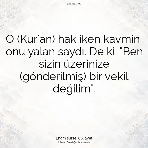 Ayetbul | Kuran Mealleri | Quran | Enam suresi 66. ayet
