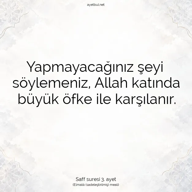 Ayetbul | Kuran Mealleri | Quran | Saff suresi 3. ayet