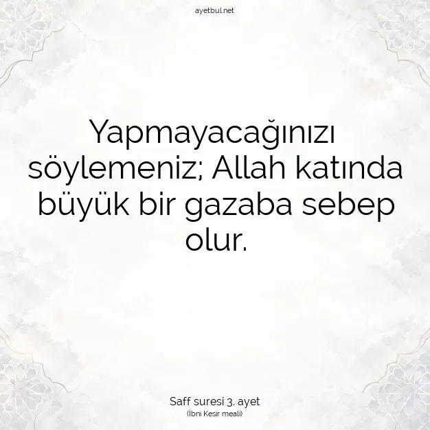 Ayetbul | Kuran Mealleri | Quran | Saff suresi 3. ayet