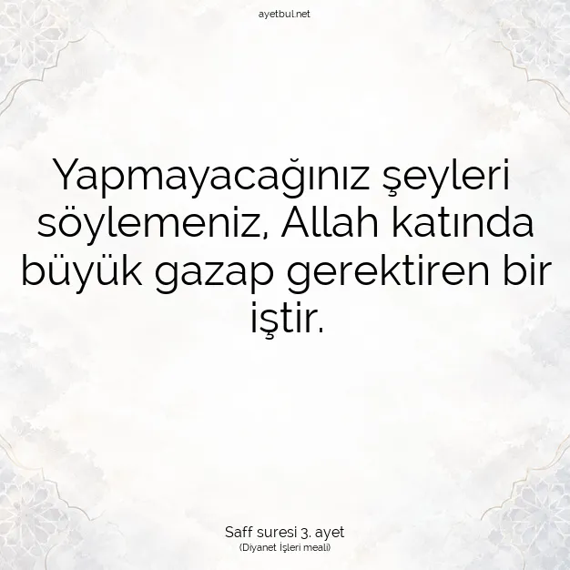 Ayetbul | Kuran Mealleri | Quran | Saff suresi 3. ayet
