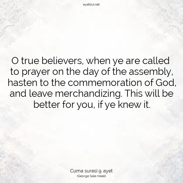 Ayetbul | Kuran Mealleri | Quran | Cuma suresi 9. ayet