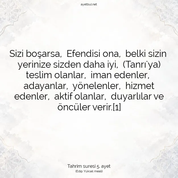 Ayetbul | Kuran Mealleri | Quran | Tahrim suresi 5. ayet