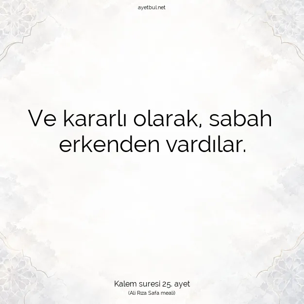 Ayetbul | Kuran Mealleri | Quran | Kalem suresi 25. ayet