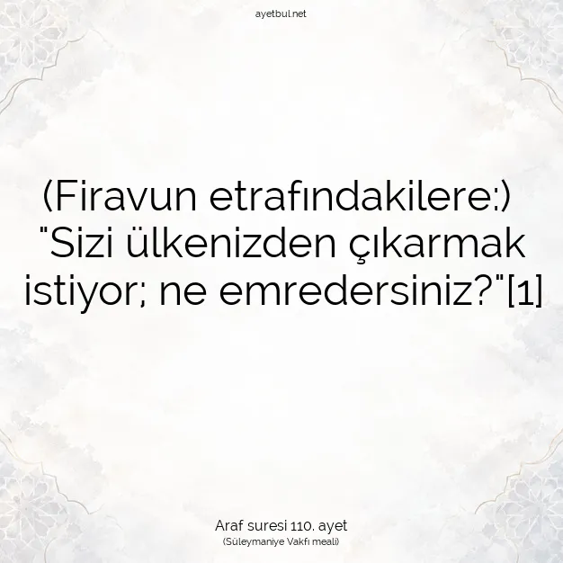 Ayetbul | Kuran Mealleri | Quran | Araf suresi 110. ayet