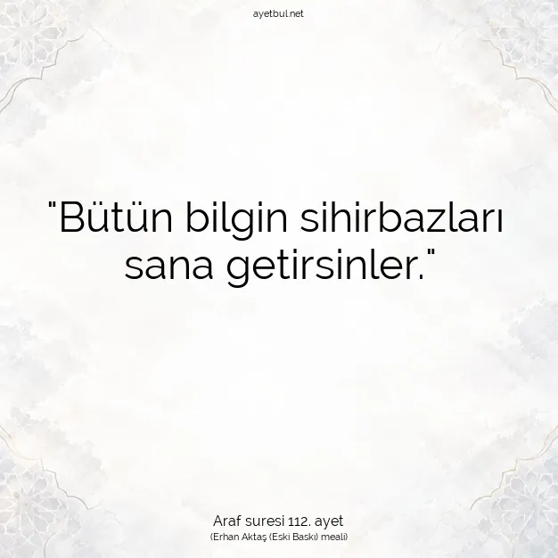 Ayetbul | Kuran Mealleri | Quran | Araf suresi 112. ayet