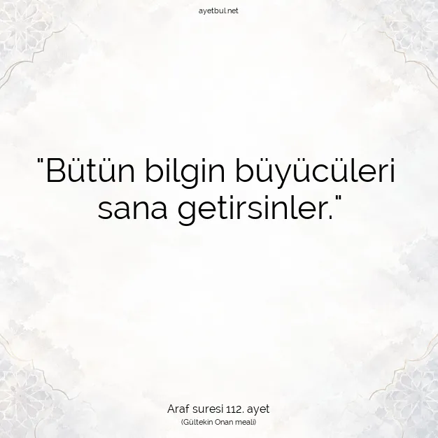 Ayetbul | Kuran Mealleri | Quran | Araf suresi 112. ayet