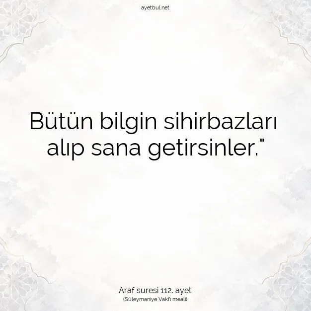 Ayetbul | Kuran Mealleri | Quran | Araf suresi 112. ayet