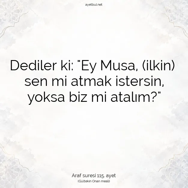 Ayetbul | Kuran Mealleri | Quran | Araf suresi 115. ayet