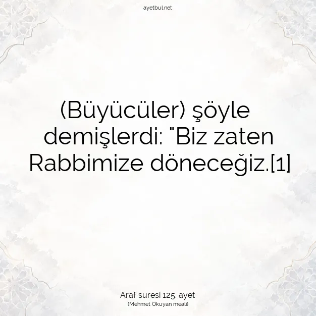 Ayetbul | Kuran Mealleri | Quran | Araf suresi 125. ayet