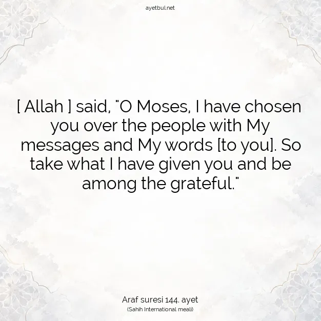Ayetbul | Kuran Mealleri | Quran | Araf suresi 144. ayet
