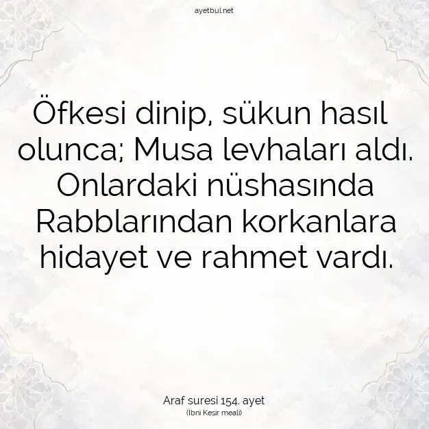 Ayetbul | Kuran Mealleri | Quran | Araf suresi 154. ayet