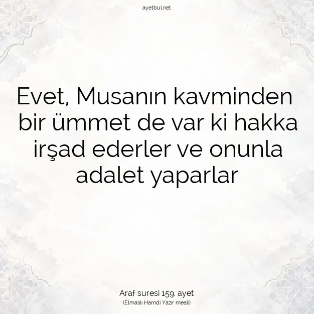 Ayetbul | Kuran Mealleri | Quran | Araf suresi 159. ayet