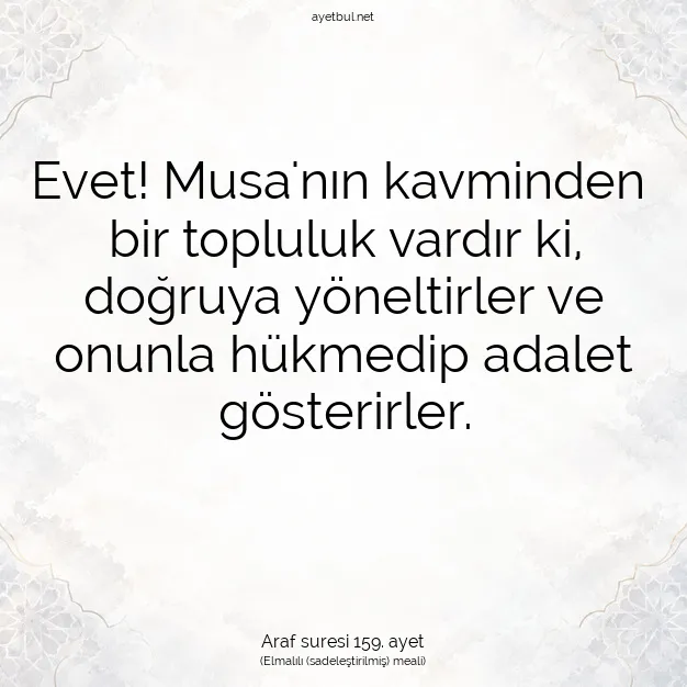 Ayetbul | Kuran Mealleri | Quran | Araf suresi 159. ayet