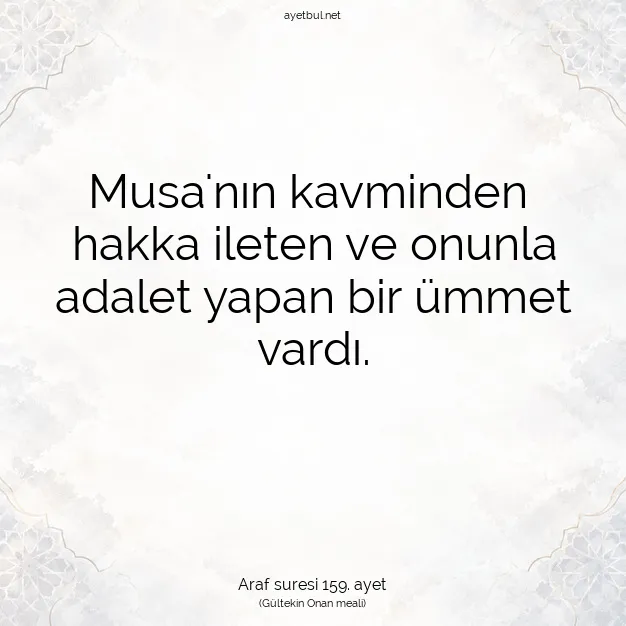 Ayetbul | Kuran Mealleri | Quran | Araf suresi 159. ayet