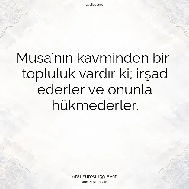 Ayetbul | Kuran Mealleri | Quran | Araf suresi 159. ayet