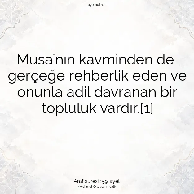 Ayetbul | Kuran Mealleri | Quran | Araf suresi 159. ayet