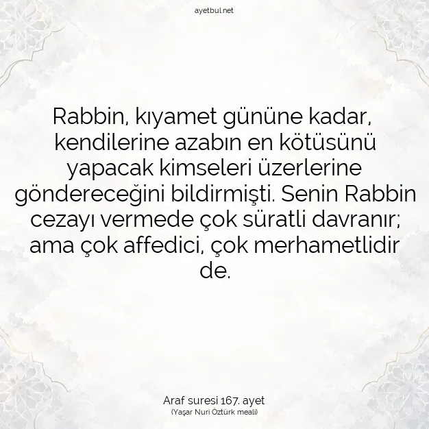 Ayetbul | Kuran Mealleri | Quran | Araf suresi 167. ayet