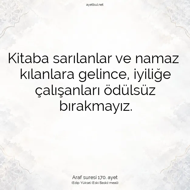 Ayetbul | Kuran Mealleri | Quran | Araf suresi 170. ayet
